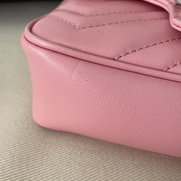 SOLD❗️GUCCI GG Marmont Matelassé Leather Super Mini Bag, Pink - Picture 9 of 16